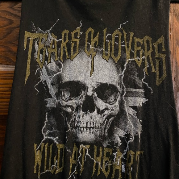 Asymmetrical skull print dress. XS. BLACK. - Picture 2 of 4